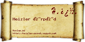 Heizler Árpád névjegykártya